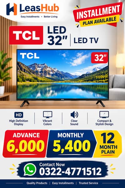 TCL Led TV 32 Inch QLED On Easy Installment Only Lahore