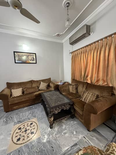 Complete 7-Seater Sofa Set with Center & Side Tables – Good Condition