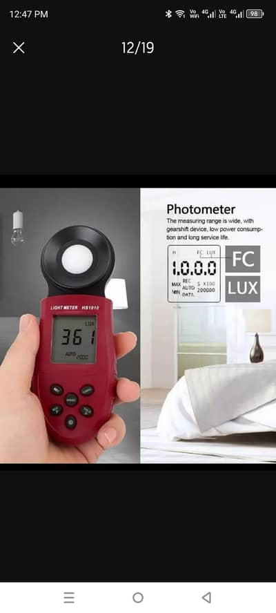 Digital Mini Lux Light Red sports Meter Light Intensity Meter air