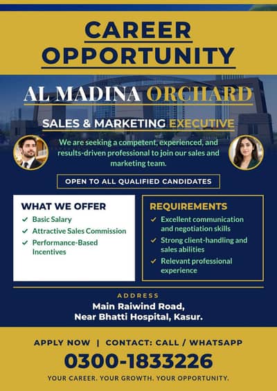 Sales & Marketing Executive Required – Al Madina Orchard