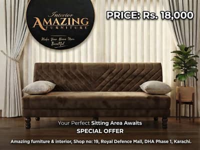 Sofa Cum Bed Modern and Elegant design | Velvet fabric cushioning| DHA