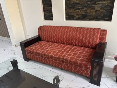 5 seater orange sofa set