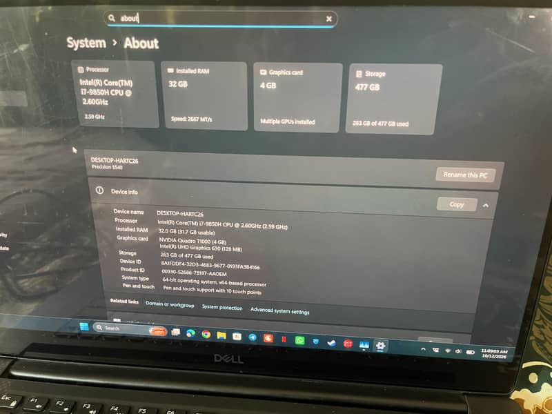 Dell precision 5540(workstation) 7