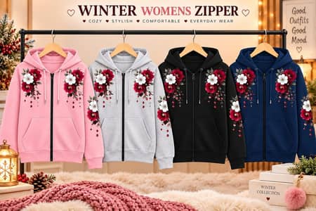 Woman Winter zipper Hoodie