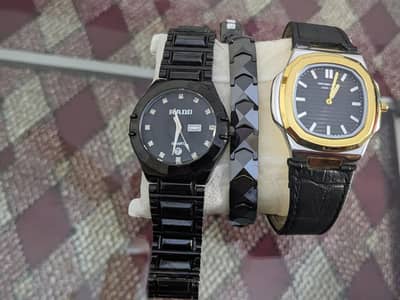 Rado watch day date working and pp watch with master lock good quality