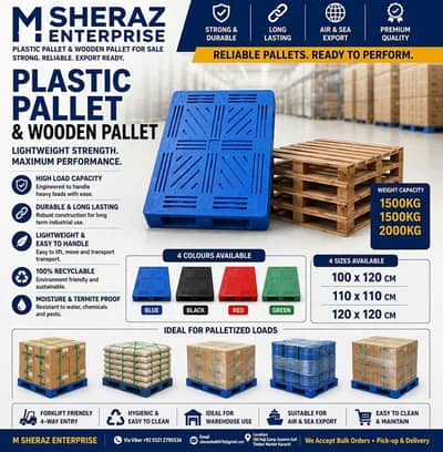 Wooden pallets in Pakistan / Plastic pallets / Best price new pallets