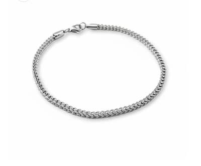 Classic Silver Stainless Steel Men’s Bracelet 3mm.