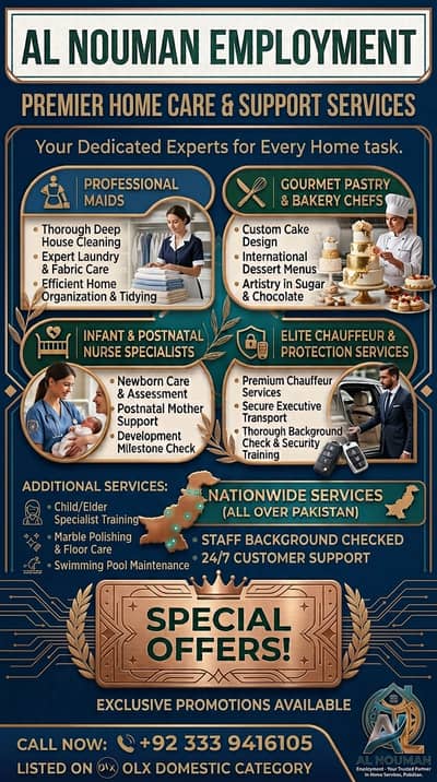Maid Services, House Maid , Cook, Chef, Helper, Driver, Couple Maids
