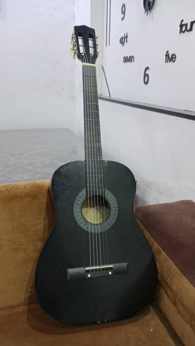 Black Acoustic Guitar for Sale – Excellent Working Condition