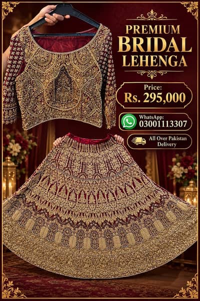Premium Maroon and Gold Bridal Lehanga | Heavy embroidery | Wedding