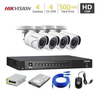 CCTV Dahua Hikvision 2 camera 2 mp 4  channel dvr XVR cable hard drive