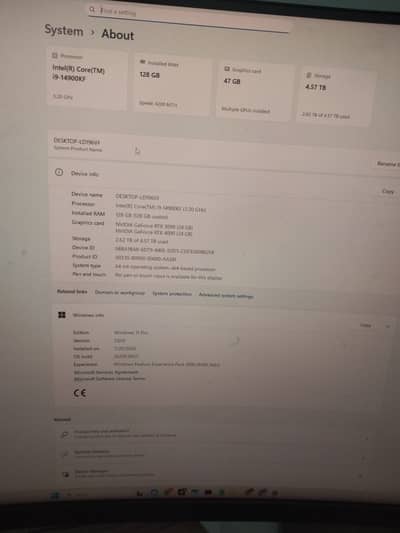Intel i9-14900KF | RTX 4090 + RTX 3090 | 128GB DDR5