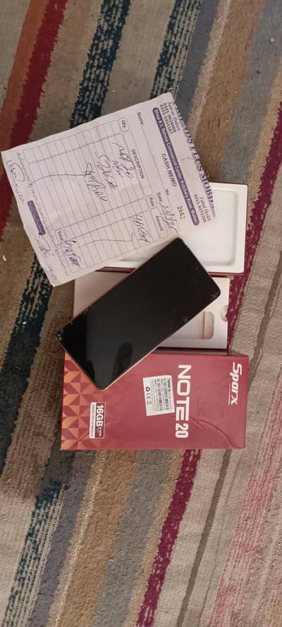 sparx note 20 official pta dual sim with box 8+8/256 gb