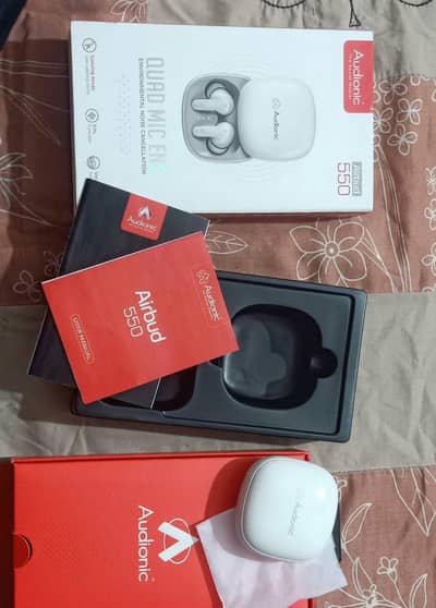 Audionic Airbud 550 - Quad Mic ENC - Complete Box & 10/10 Condition