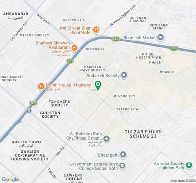 400 Sq. Yards Prime Main Road Plot For Sale In Gandhara Society, Sector 21-A, Scheme 33