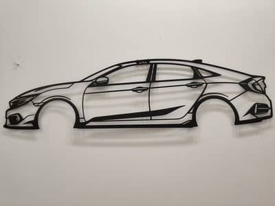 Honda Civic X Laser Cut Metal Wall Art
