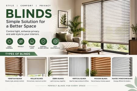 Blinds- Office Blinds- Roller Zebra Blind- Window blind- Wooden Blind