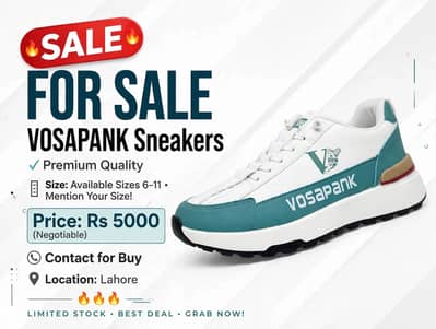 VOSAPANK Sneakers White Teal - Premium Quality - Rs 5000