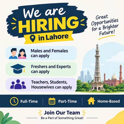Hiring male and female for office work and online work