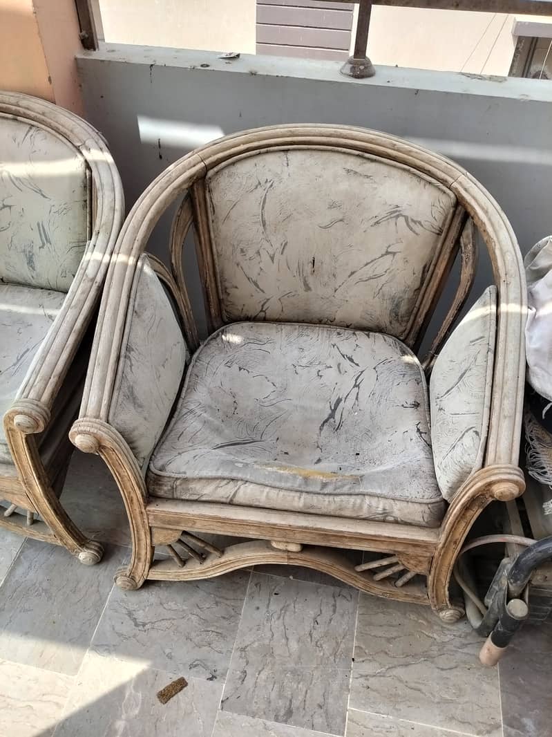 Wood sofa set 1