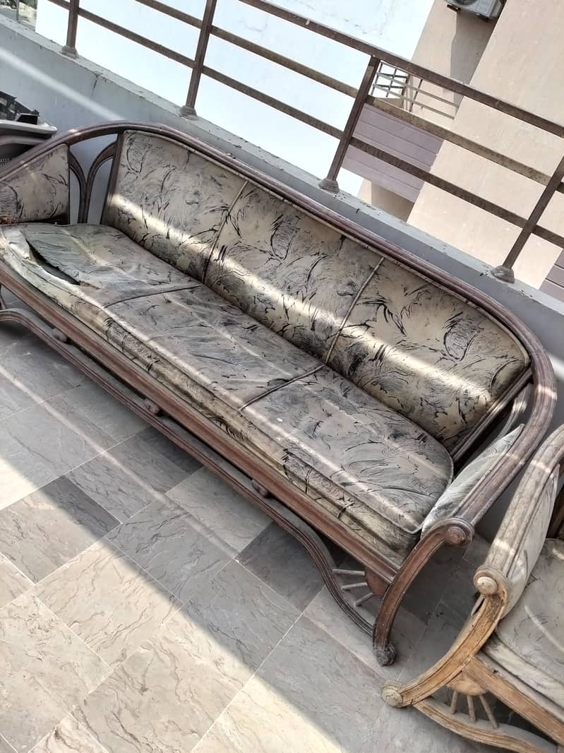 Wood sofa set 2