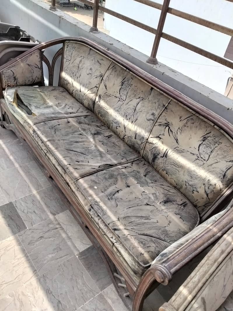 Wood sofa set 3