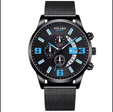 1 pcs Luxury Stainless Steel Mesh Strap Watch for Men - Business & Casual Quartz Wristwatch with Working Date Calendar Display  R5882