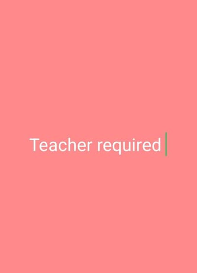 female teacher required