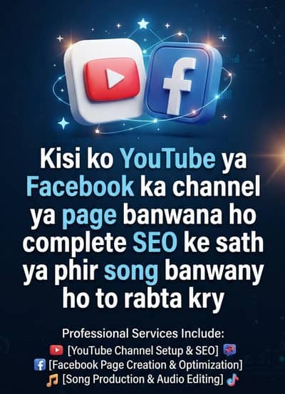 YouTube Channel & Facebook Page Banwayein Complete SEO Ke Sath