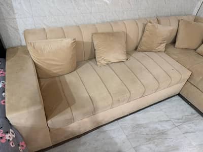 Premium L-Shaped Sofa Set – 6 Seater with 6 Cushions