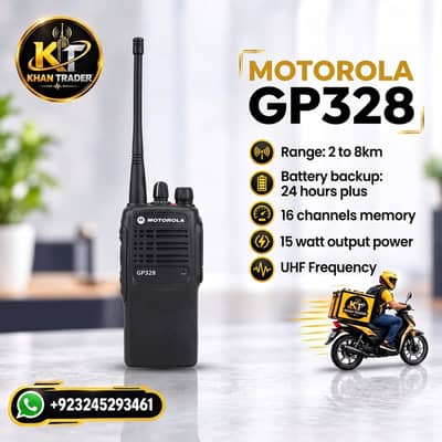 MOTOROLA GP-328  RANGE 4 TO 12 KM | Walkie talkie / wireless set