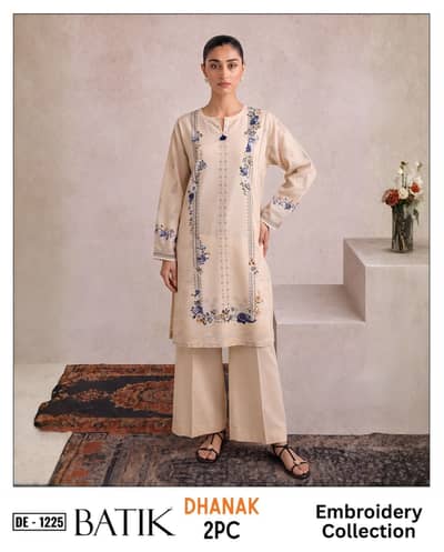 Dhanak Embroidered 2-Piece Suit – Elegant Designer Dress/for sale