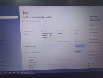 LENOVO LAPTOP , 8GB/128GB SSD I5 8TH GEN 35 HAZAR FINAL ALL OK