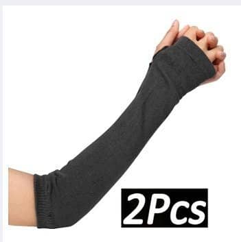 ong Fingerless Gloves Women Girls Wrist Elbow Thermal Glove Hand Arm Warmers Knitted Elbow Mittens Anime Arm Sleeves Mitten R5977
