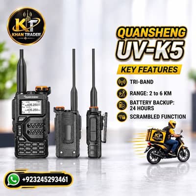 Quansheng UV-K5  RANGE 2 TO 8 KM Walkie talkie / wireless set
