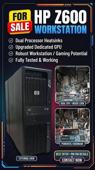 hp z600 work station | Dual processor 12 core Nvidia 4gb