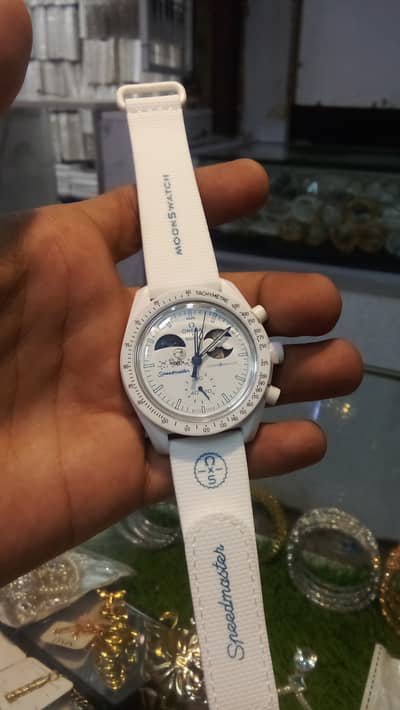 Omega Moon swatch day time working