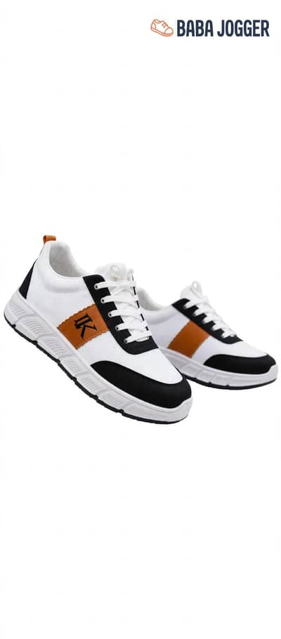 Baba Jogger Imported Shoes - White/Black - Rs 3000