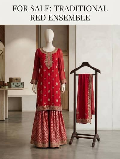 Bridal Dress Maroon Gold Embroidered Lehenga Maxi | Wedding Party