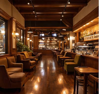 2000 Sqft Cafe with Open Dining Kitchen, Indoor Dining available with Big Parking in New blue are