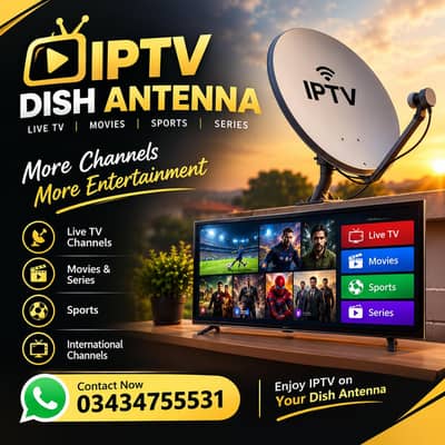 IPTV Dish Antenna  | Live TV, Movies & Sports