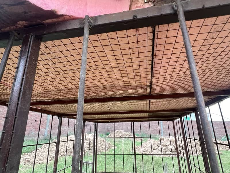 Heavy Iron Pinjra for Sale | Animal Cage with Fibre Roof - Cages ...