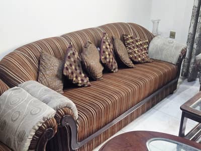 6 Seater Sofa Set in Brown Color