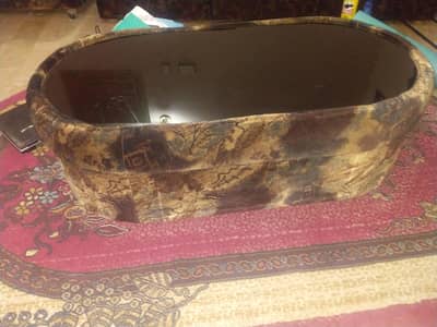 black and brown sofa and table