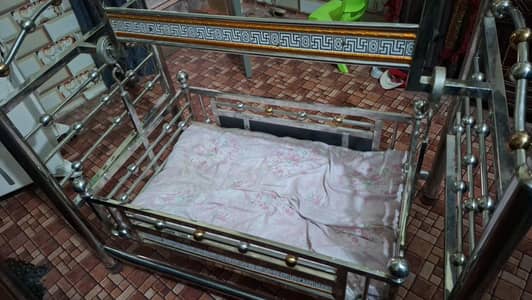 Beautiful Stainless Steel Baby Cradle – Excellent Condition