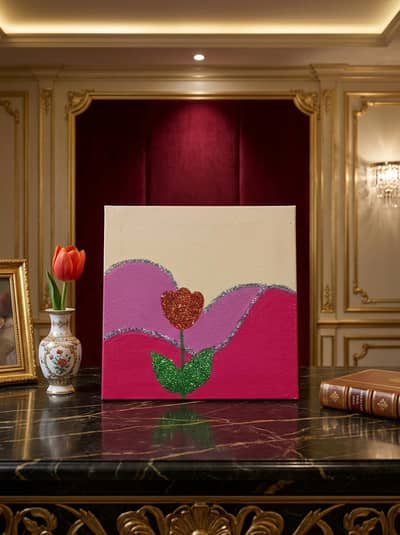 canvas Flower design wall hanging   contact: + 92 329 6163020