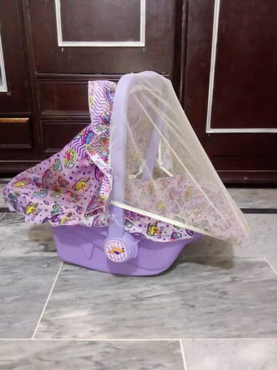 Baby Cot for Sale with Mosquito Net – Purple Color