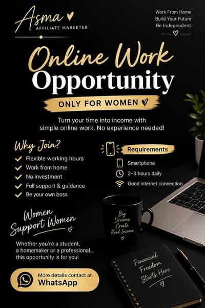 online work opportunity only for womens