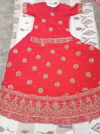 ​Red & Gold Embroidered Bridal / Partywear Lehenga.