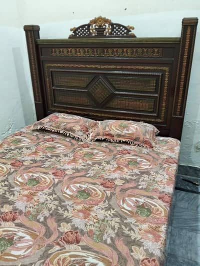 Double Bed with side table with mattress